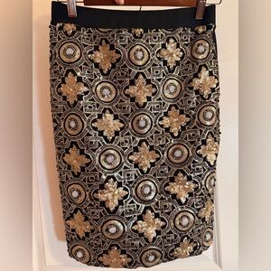 Black Dress with Gold Sequin Detail